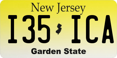 NJ license plate I35ICA