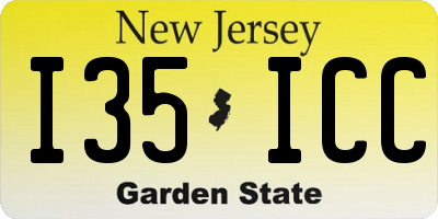 NJ license plate I35ICC