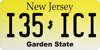 NJ license plate I35ICI