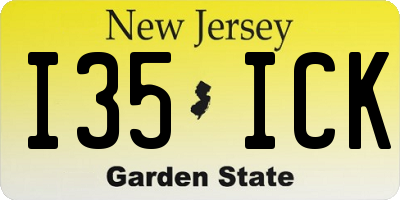 NJ license plate I35ICK