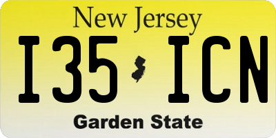 NJ license plate I35ICN
