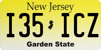 NJ license plate I35ICZ
