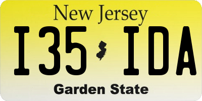 NJ license plate I35IDA