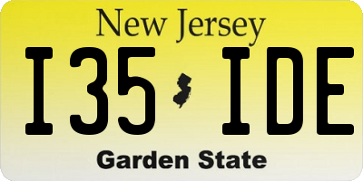 NJ license plate I35IDE