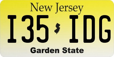 NJ license plate I35IDG