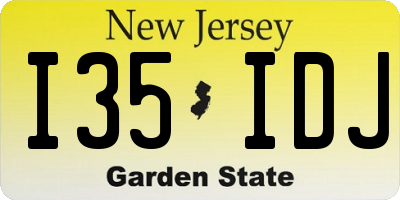 NJ license plate I35IDJ