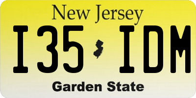 NJ license plate I35IDM
