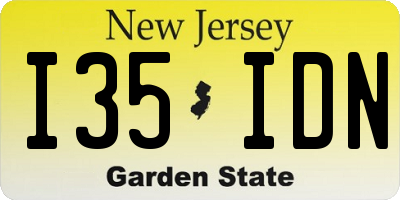 NJ license plate I35IDN