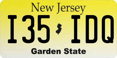 NJ license plate I35IDQ