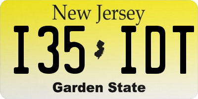 NJ license plate I35IDT