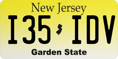 NJ license plate I35IDV