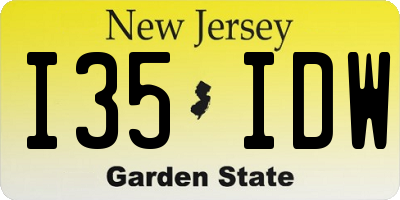 NJ license plate I35IDW
