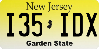 NJ license plate I35IDX