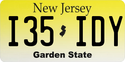 NJ license plate I35IDY