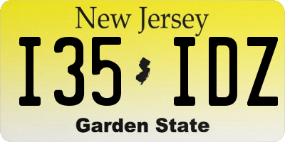 NJ license plate I35IDZ