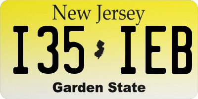 NJ license plate I35IEB