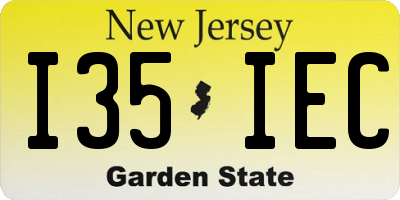 NJ license plate I35IEC