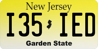 NJ license plate I35IED