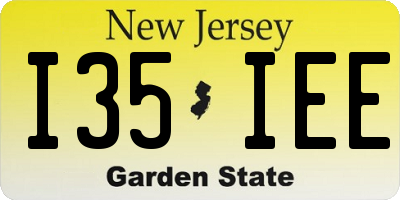 NJ license plate I35IEE