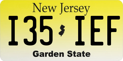 NJ license plate I35IEF