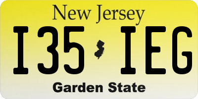 NJ license plate I35IEG