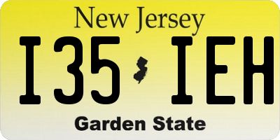 NJ license plate I35IEH