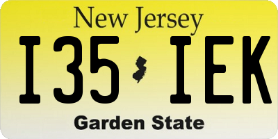 NJ license plate I35IEK