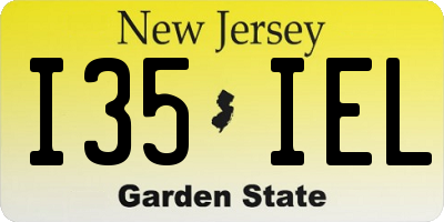 NJ license plate I35IEL