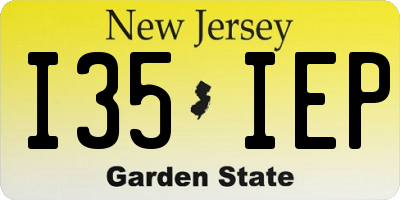 NJ license plate I35IEP