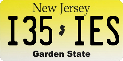 NJ license plate I35IES