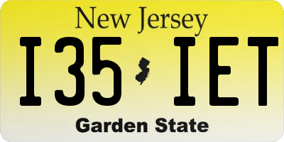 NJ license plate I35IET