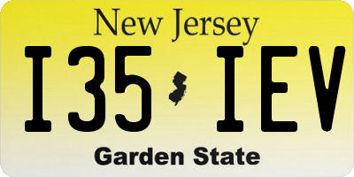 NJ license plate I35IEV