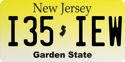 NJ license plate I35IEW