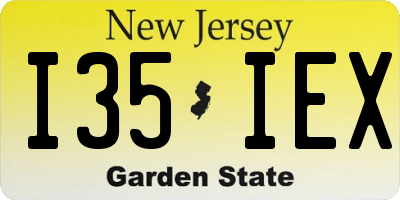 NJ license plate I35IEX