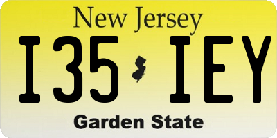 NJ license plate I35IEY