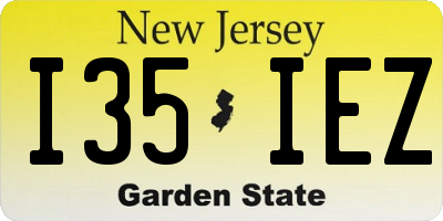 NJ license plate I35IEZ