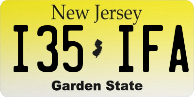 NJ license plate I35IFA