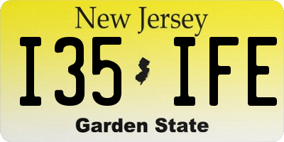 NJ license plate I35IFE