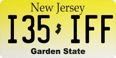 NJ license plate I35IFF