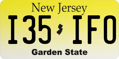 NJ license plate I35IFO