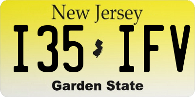 NJ license plate I35IFV