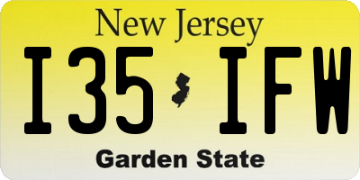 NJ license plate I35IFW