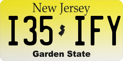 NJ license plate I35IFY
