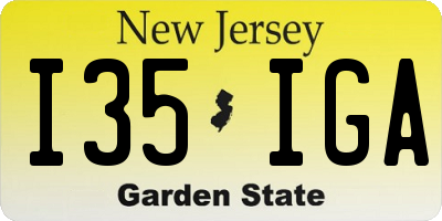 NJ license plate I35IGA