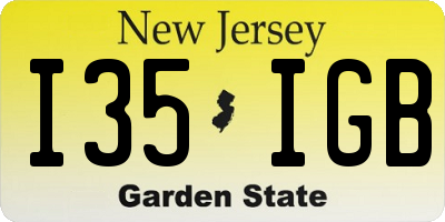 NJ license plate I35IGB