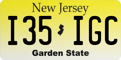NJ license plate I35IGC