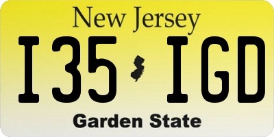 NJ license plate I35IGD