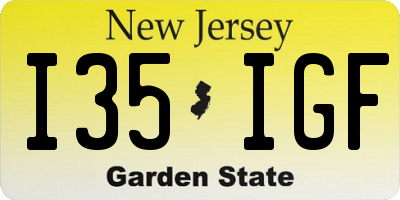 NJ license plate I35IGF