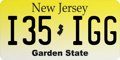 NJ license plate I35IGG