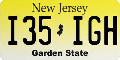 NJ license plate I35IGH